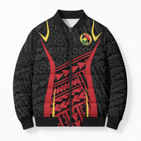 Custom Oceania Football Papua New Guinea Bomber Puffer Jacket Polynesian Tribal Pattern