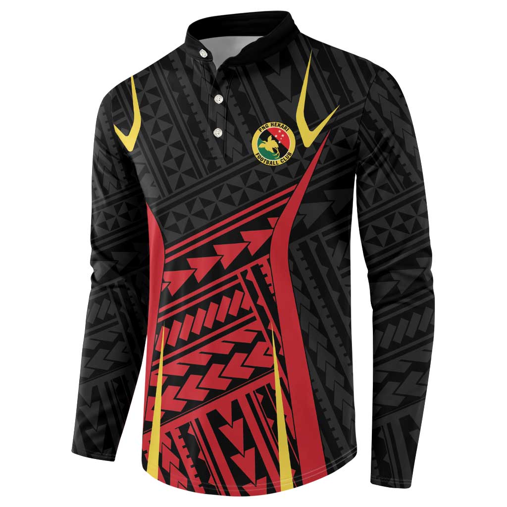 Custom Oceania Football Papua New Guinea Button Sweatshirt Polynesian Tribal Pattern LT9 - Polynesian Pride