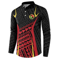 Custom Oceania Football Papua New Guinea Button Sweatshirt Polynesian Tribal Pattern LT9 - Polynesian Pride
