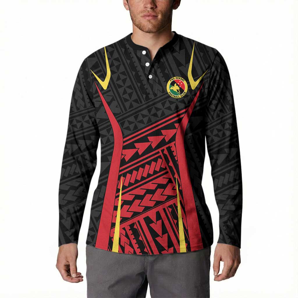 Custom Oceania Football Papua New Guinea Button Sweatshirt Polynesian Tribal Pattern LT9 - Polynesian Pride