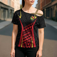 Custom Oceania Football Papua New Guinea Cross Shoulder Shirt Polynesian Tribal Pattern