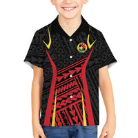 Custom Oceania Football Papua New Guinea Kid Hawaiian Shirt Polynesian Tribal Pattern LT9 Kid Red - Polynesian Pride