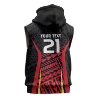 Custom Oceania Football Papua New Guinea Sleeveless Hoodie Polynesian Tribal Pattern LT9 - Polynesian Pride