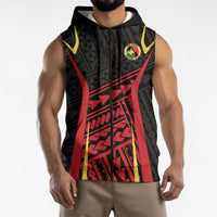 Custom Oceania Football Papua New Guinea Sleeveless Zip Hoodie Polynesian Tribal Pattern LT9 - Polynesian Pride