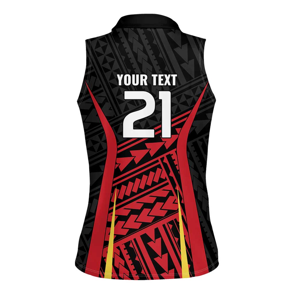 Custom Oceania Football Papua New Guinea Women Sleeveless Polo Shirt Polynesian Tribal Pattern LT9 - Polynesian Pride