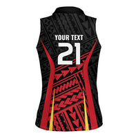 Custom Oceania Football Papua New Guinea Women Sleeveless Polo Shirt Polynesian Tribal Pattern LT9 - Polynesian Pride