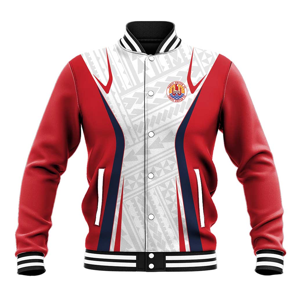 Custom Oceania Football Tahiti Baseball Jacket Polynesian Tribal Pattern LT9 Unisex White - Polynesian Pride