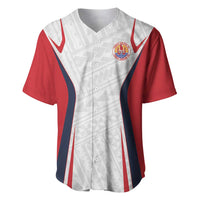 Custom Oceania Football Tahiti Baseball Jersey Polynesian Tribal Pattern LT9 White - Polynesian Pride