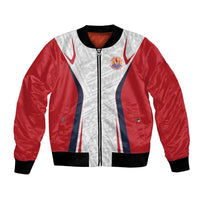 Custom Oceania Football Tahiti Bomber Jacket Polynesian Tribal Pattern LT9 Unisex White - Polynesian Pride