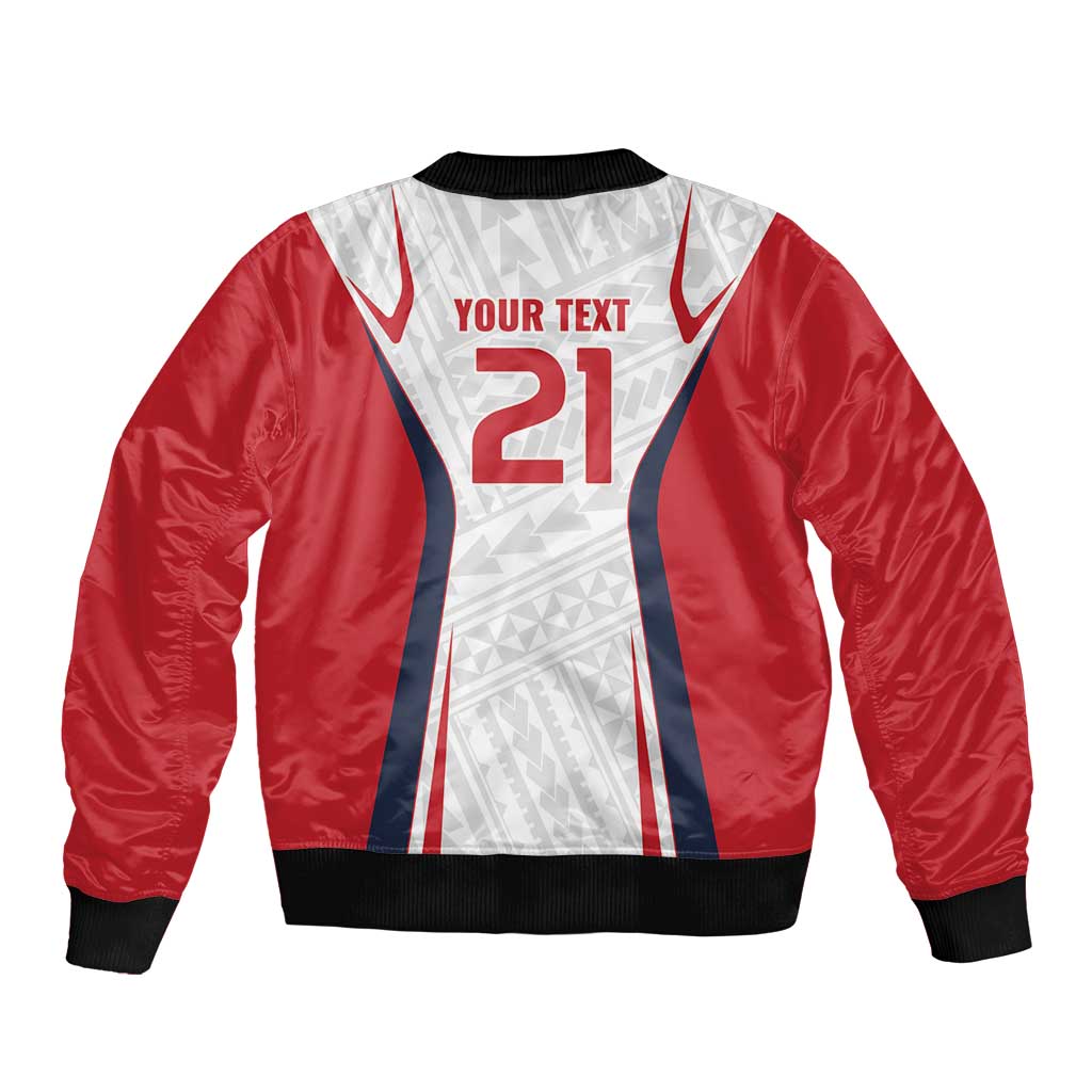 Custom Oceania Football Tahiti Bomber Jacket Polynesian Tribal Pattern LT9 - Polynesian Pride