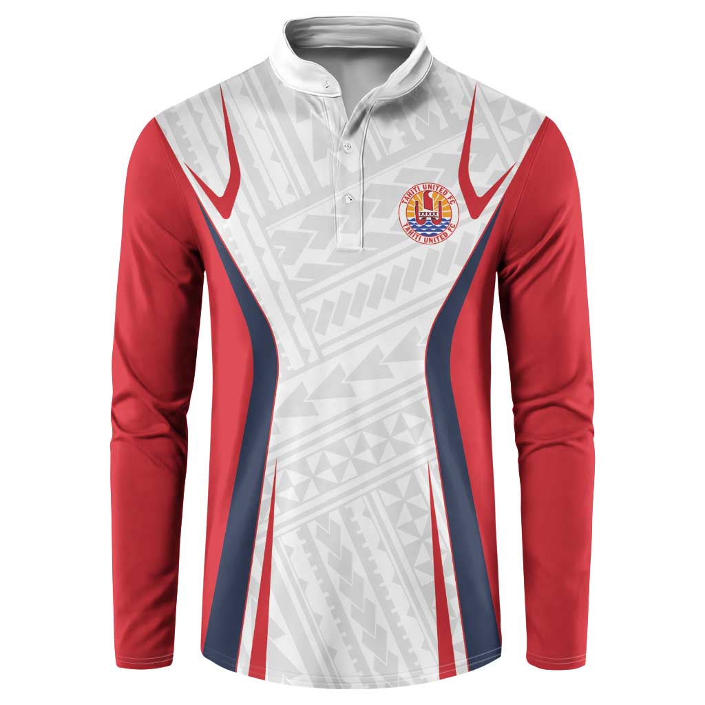 Custom Oceania Football Tahiti Button Sweatshirt Polynesian Tribal Pattern LT9 White - Polynesian Pride