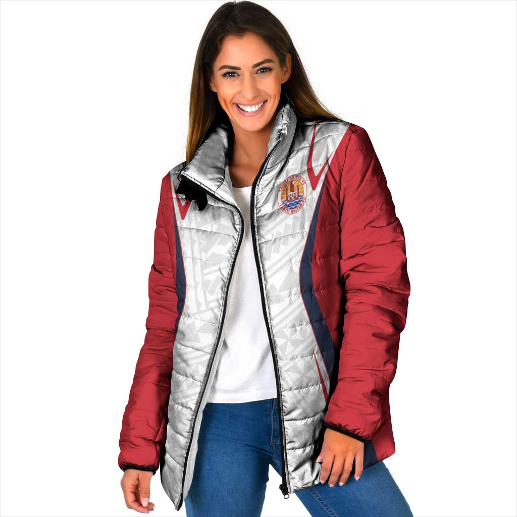 Custom Oceania Football Tahiti Padded Jacket Polynesian Tribal Pattern