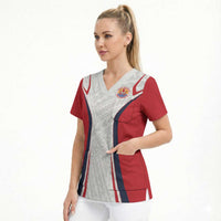 Custom Oceania Football Tahiti Scrub Top Polynesian Tribal Pattern