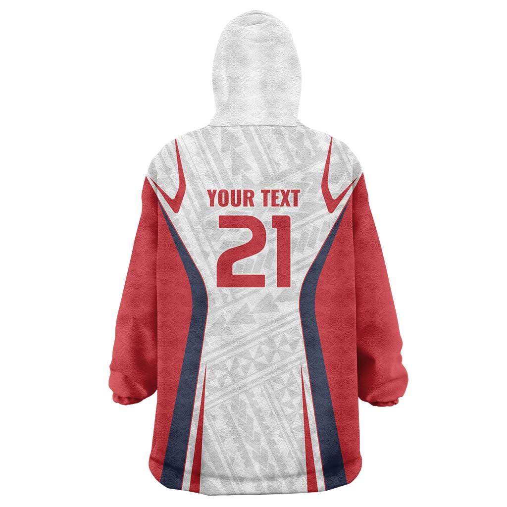 Custom Oceania Football Tahiti Wearable Blanket Hoodie Polynesian Tribal Pattern LT9 - Polynesian Pride