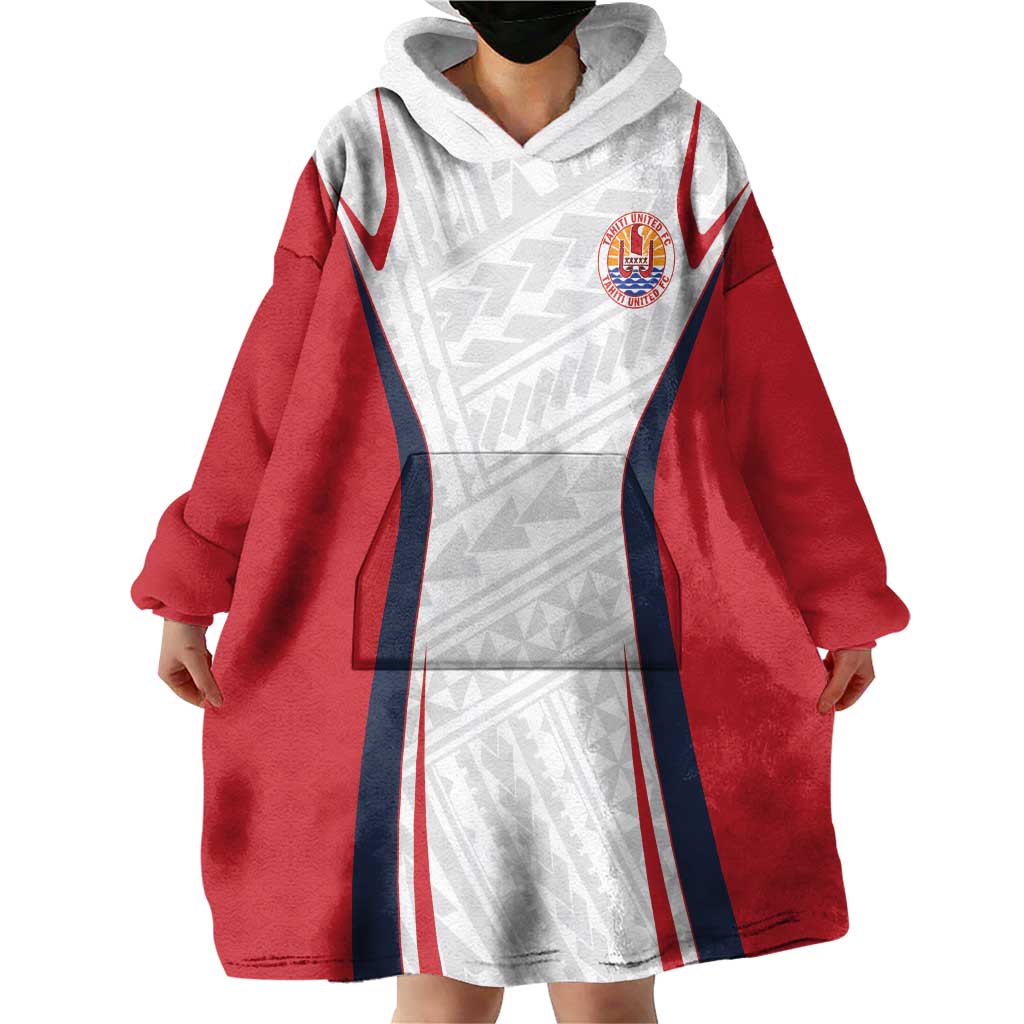 Custom Oceania Football Tahiti Wearable Blanket Hoodie Polynesian Tribal Pattern LT9 - Polynesian Pride