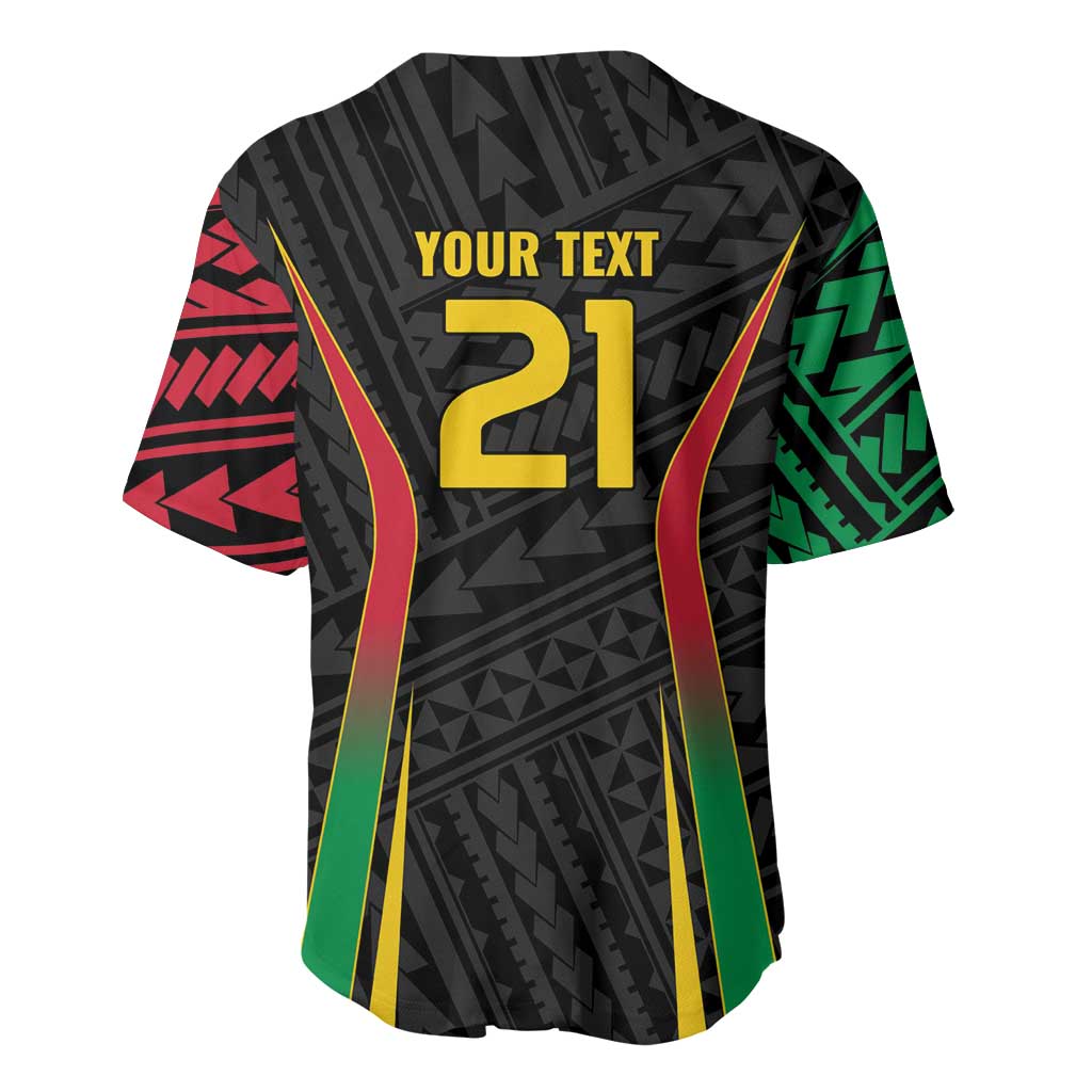 Custom Oceania Football Vanuatu Baseball Jersey Polynesian Tribal Pattern