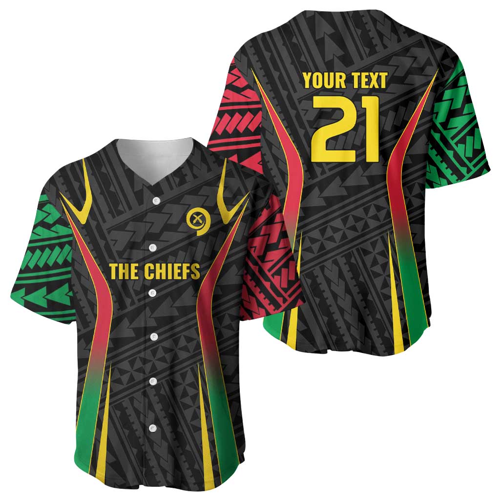 Custom Oceania Football Vanuatu Baseball Jersey Polynesian Tribal Pattern