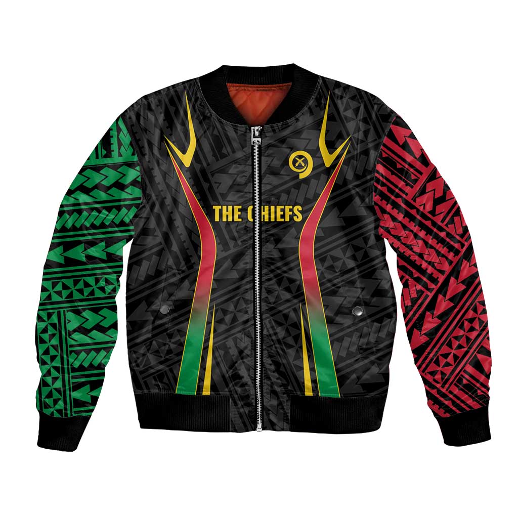 Custom Oceania Football Vanuatu Bomber Jacket Polynesian Tribal Pattern LT9 Unisex Black - Polynesian Pride