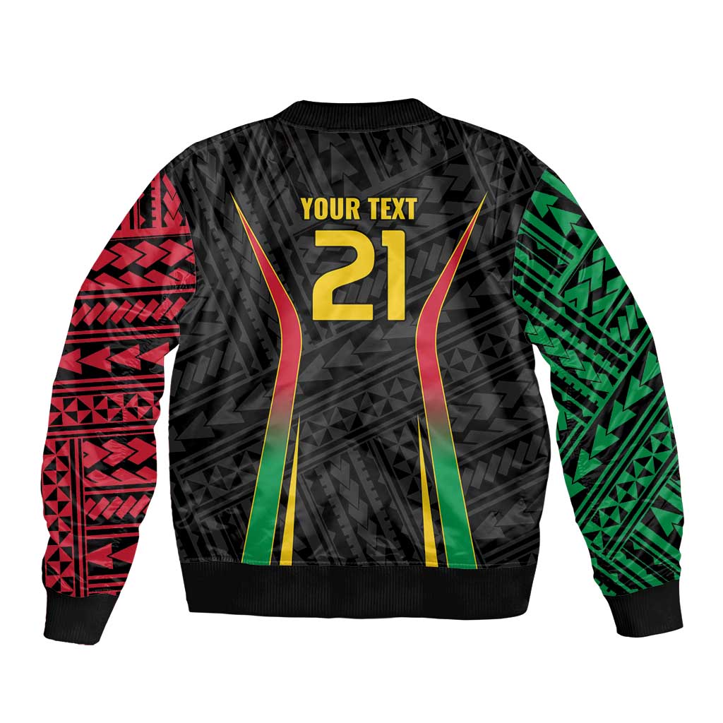 Custom Oceania Football Vanuatu Bomber Jacket Polynesian Tribal Pattern LT9 - Polynesian Pride