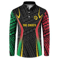 Custom Oceania Football Vanuatu Button Sweatshirt Polynesian Tribal Pattern LT9 Black - Polynesian Pride