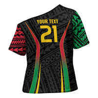 Custom Oceania Football Vanuatu Cross Shoulder Shirt Polynesian Tribal Pattern