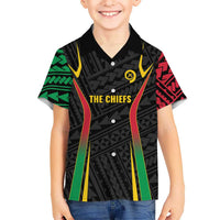 Custom Oceania Football Vanuatu Kid Hawaiian Shirt Polynesian Tribal Pattern LT9 Kid Black - Polynesian Pride