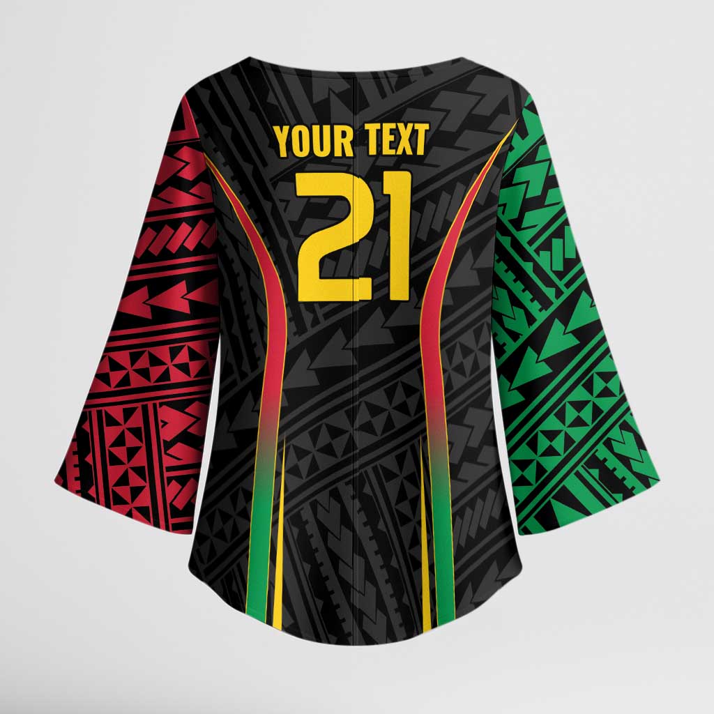 Custom Oceania Football Vanuatu Kimono Sleeve Blouse Polynesian Tribal Pattern LT9 - Polynesian Pride