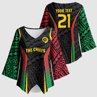 Custom Oceania Football Vanuatu Kimono Sleeve Blouse Polynesian Tribal Pattern LT9 - Polynesian Pride
