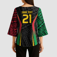 Custom Oceania Football Vanuatu Kimono Sleeve Blouse Polynesian Tribal Pattern LT9 - Polynesian Pride