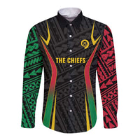 Custom Oceania Football Vanuatu Long Sleeve Button Shirt Polynesian Tribal Pattern LT9 Unisex Black - Polynesian Pride