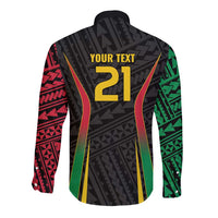 Custom Oceania Football Vanuatu Long Sleeve Button Shirt Polynesian Tribal Pattern LT9 - Polynesian Pride