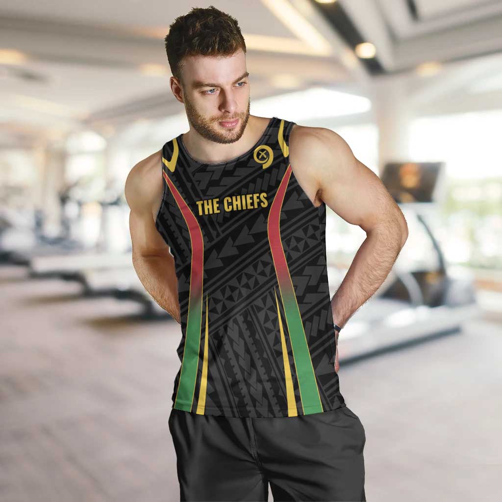 Custom Oceania Football Vanuatu Men Tank Top Polynesian Tribal Pattern LT9 Black - Polynesian Pride