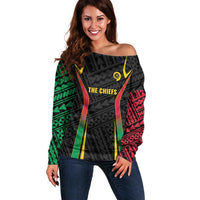 Custom Oceania Football Vanuatu Off Shoulder Sweater Polynesian Tribal Pattern