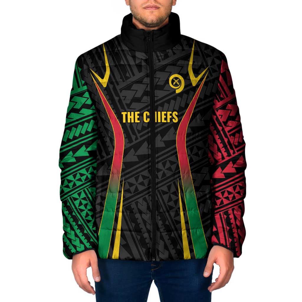 Custom Oceania Football Vanuatu Padded Jacket Polynesian Tribal Pattern LT9 Men Black - Polynesian Pride