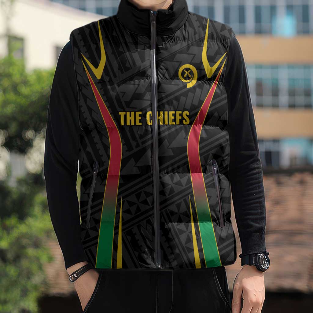 Custom Oceania Football Vanuatu Sleeveless Puffer Jacket Polynesian Tribal Pattern LT9 - Polynesian Pride