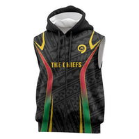Custom Oceania Football Vanuatu Sleeveless Zip Hoodie Polynesian Tribal Pattern LT9 Black - Polynesian Pride