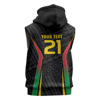 Custom Oceania Football Vanuatu Sleeveless Zip Hoodie Polynesian Tribal Pattern LT9 - Polynesian Pride