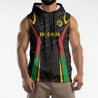 Custom Oceania Football Vanuatu Sleeveless Zip Hoodie Polynesian Tribal Pattern LT9 - Polynesian Pride