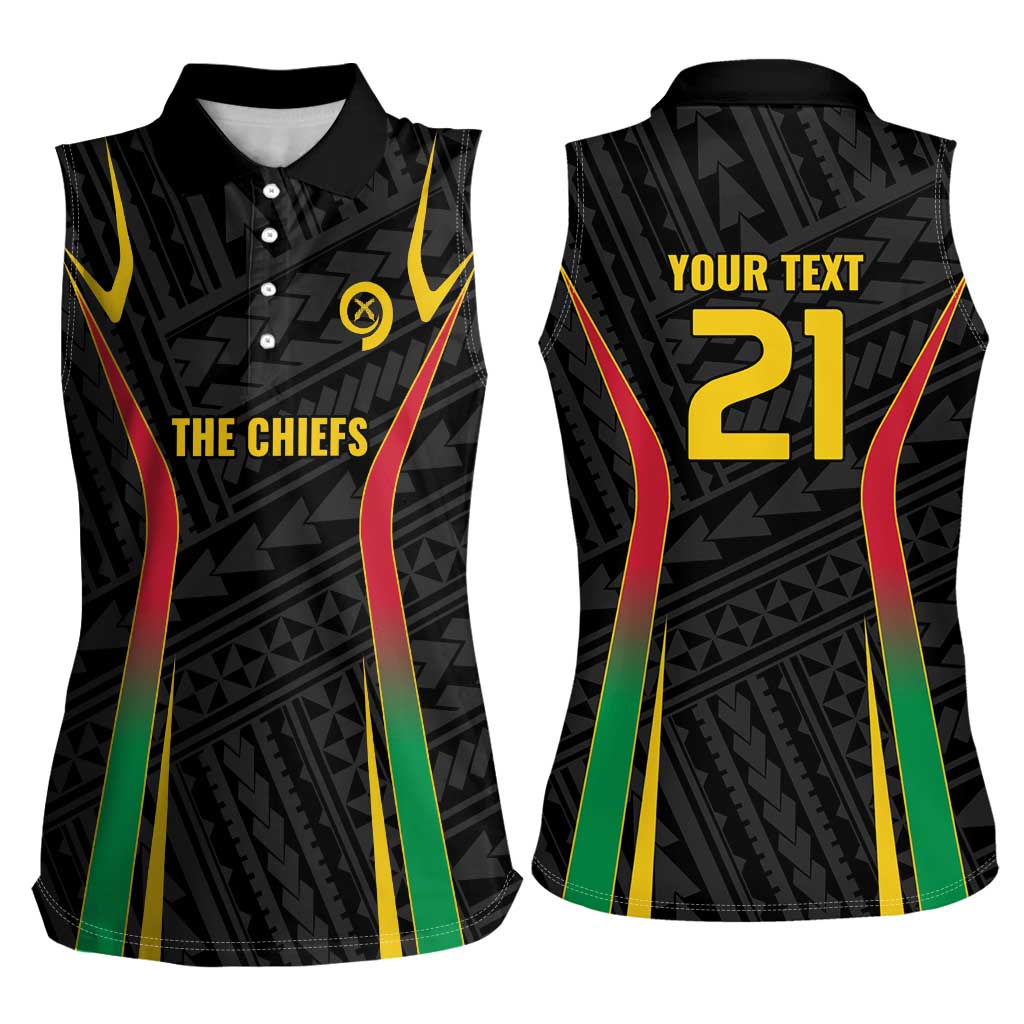 Custom Oceania Football Vanuatu Women Sleeveless Polo Shirt Polynesian Tribal Pattern LT9 - Polynesian Pride