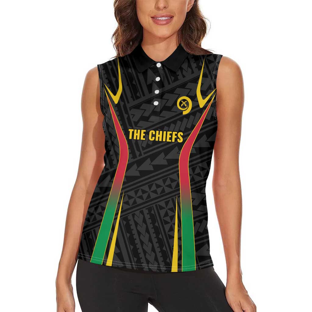 Custom Oceania Football Vanuatu Women Sleeveless Polo Shirt Polynesian Tribal Pattern LT9 - Polynesian Pride