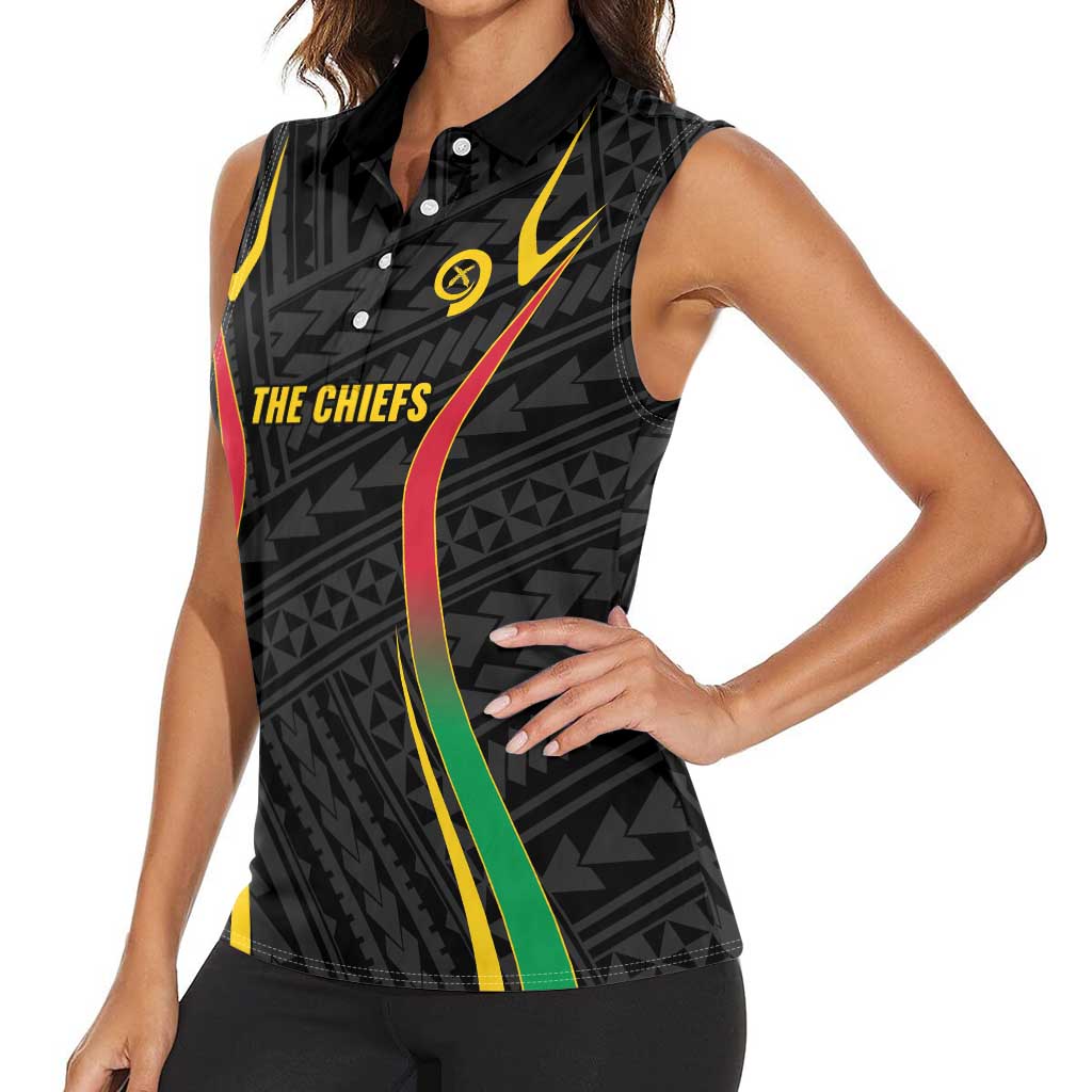 Custom Oceania Football Vanuatu Women Sleeveless Polo Shirt Polynesian Tribal Pattern LT9 - Polynesian Pride