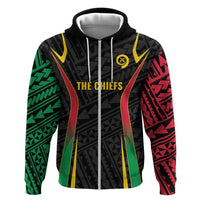 Custom Oceania Football Vanuatu Zip Hoodie Polynesian Tribal Pattern LT9 Zip Hoodie Black - Polynesian Pride