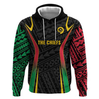 Custom Oceania Football Vanuatu Zip Hoodie Polynesian Tribal Pattern LT9 Pullover Hoodie Black - Polynesian Pride
