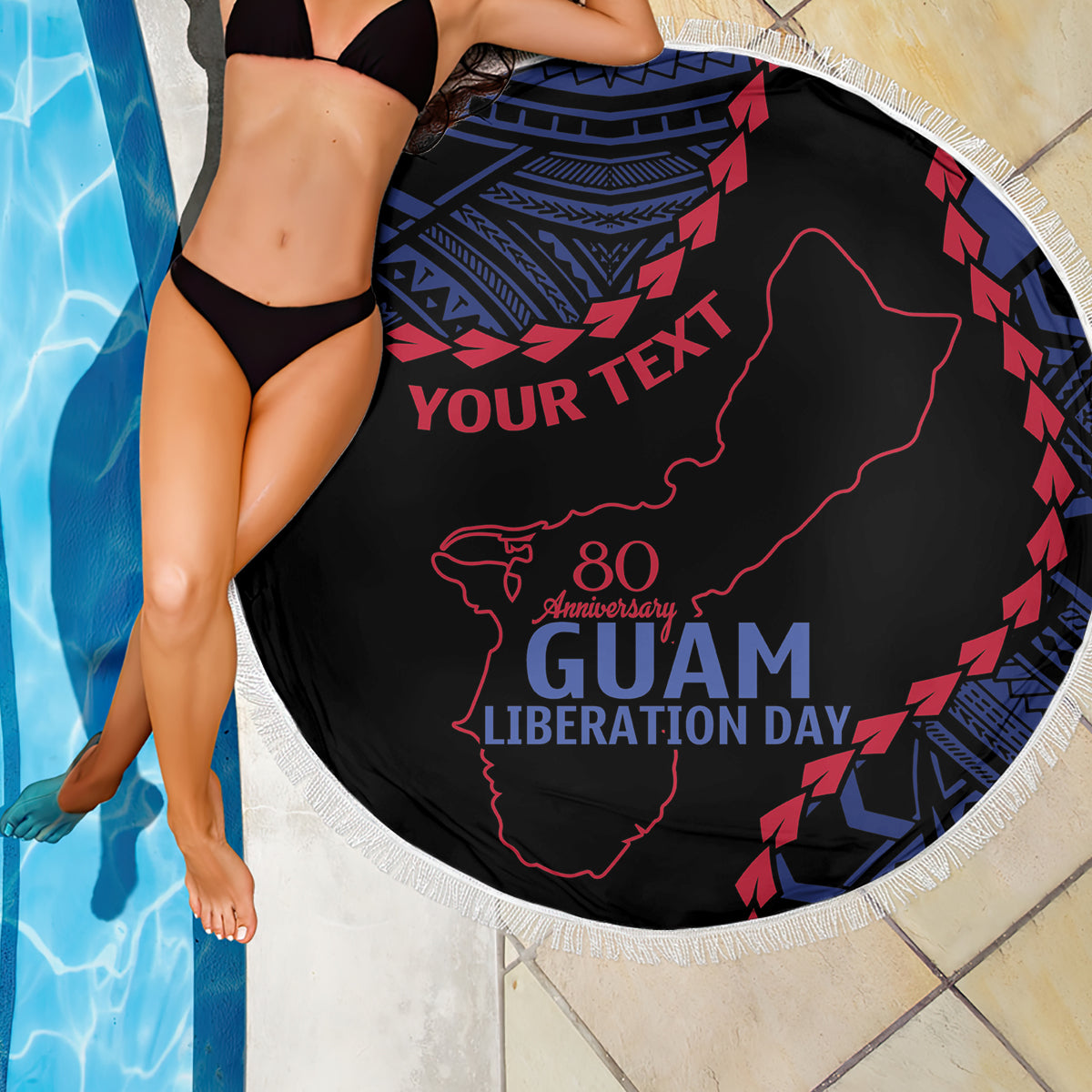 Personalized Guam 80th Anniversary Liberation Day Beach Blanket Guahan Basic Seal