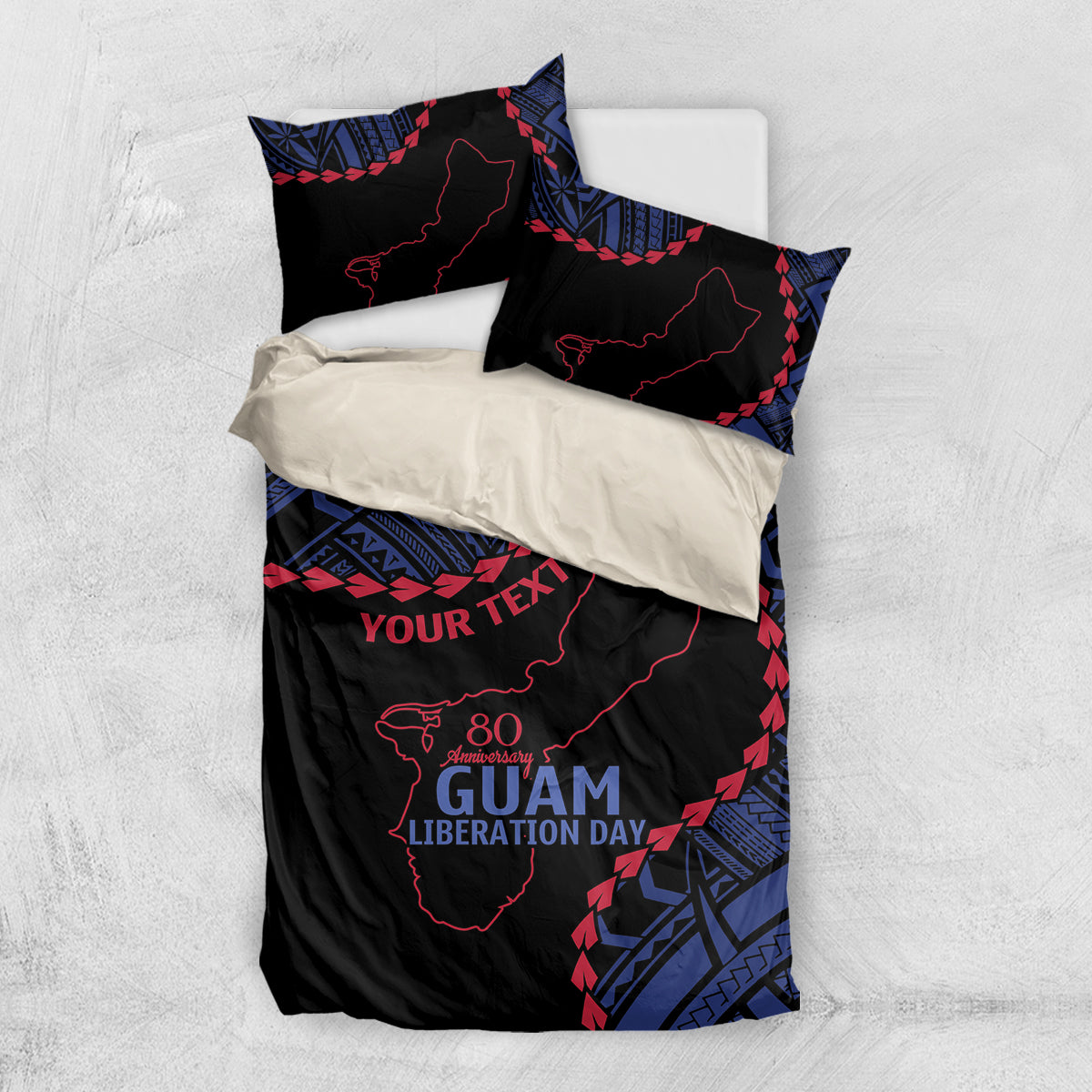 Personalized Guam 80th Anniversary Liberation Day Bedding Set Guahan Basic Seal