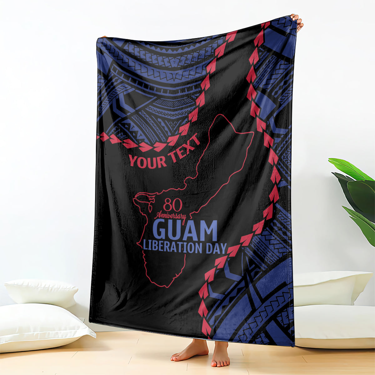 Personalized Guam 80th Anniversary Liberation Day Blanket Guahan Basic Seal LT9 - Polynesian Pride