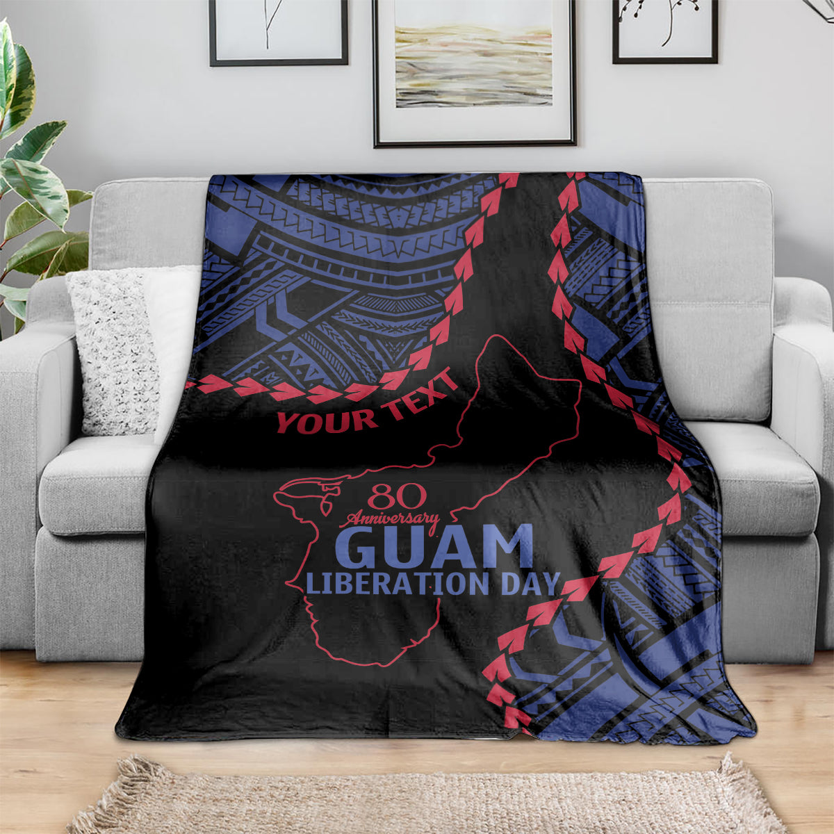Personalized Guam 80th Anniversary Liberation Day Blanket Guahan Basic Seal LT9 - Polynesian Pride