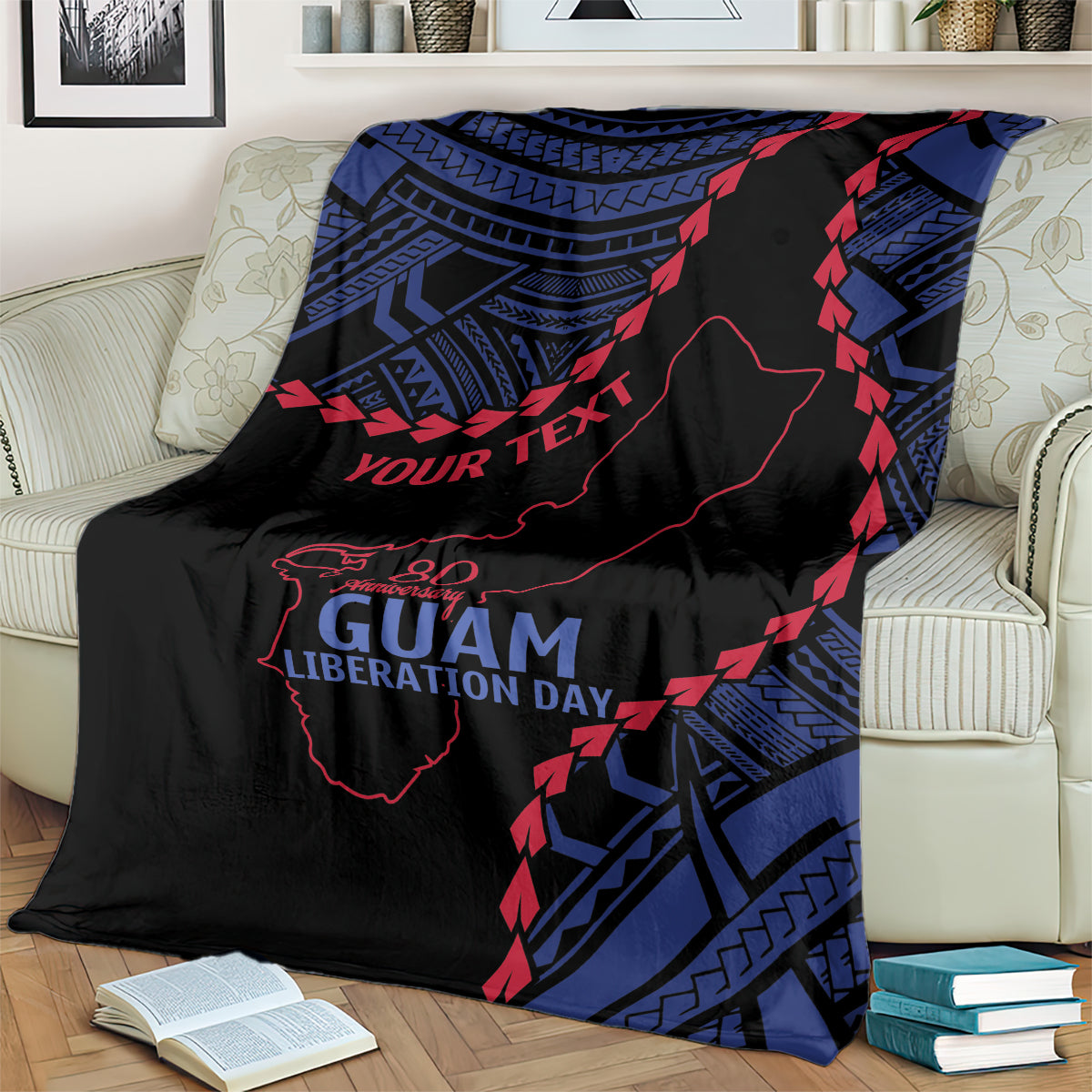 Personalized Guam 80th Anniversary Liberation Day Blanket Guahan Basic Seal LT9 - Polynesian Pride