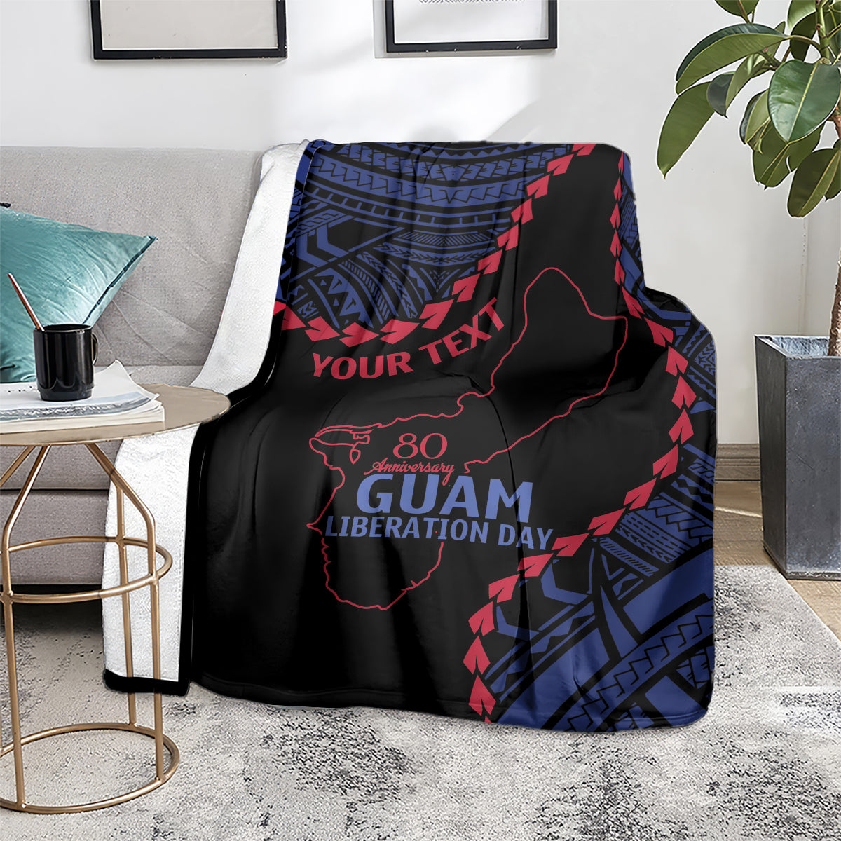 Personalized Guam 80th Anniversary Liberation Day Blanket Guahan Basic Seal LT9 - Polynesian Pride