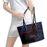Personalized Guam 80th Anniversary Liberation Day Leather Tote Bag Guahan Basic Seal LT9 - Polynesian Pride